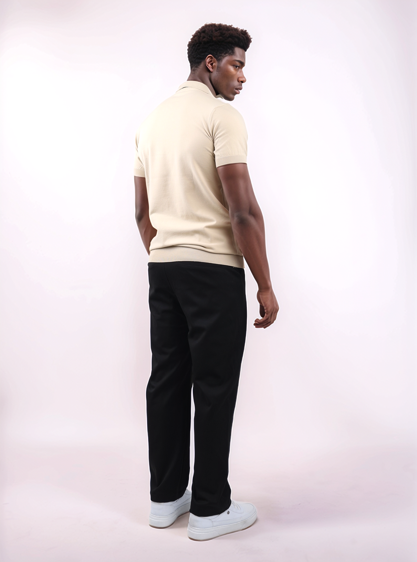 URBAN ZIPPER POLO SHIRT - BEIGE