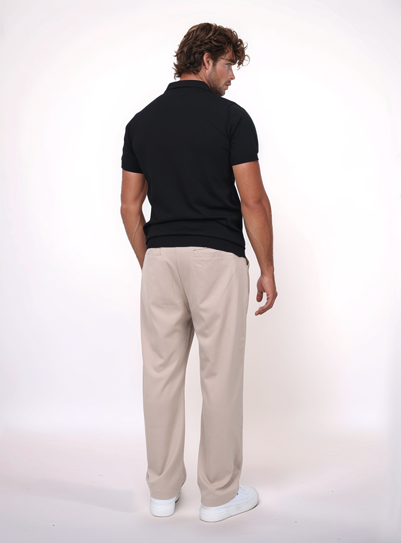 URBAN ZIPPER POLO SHIRT - BLACK