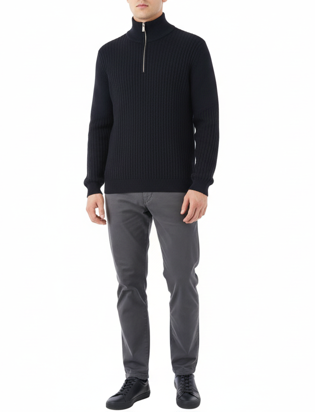 URBAN Cardigan Half Zipper - Navy