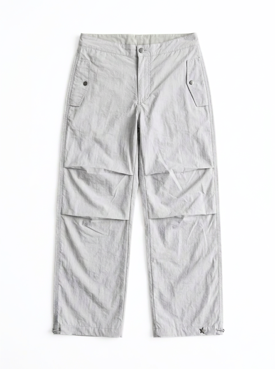 Urban Loose Parachute Pants - Light Gray