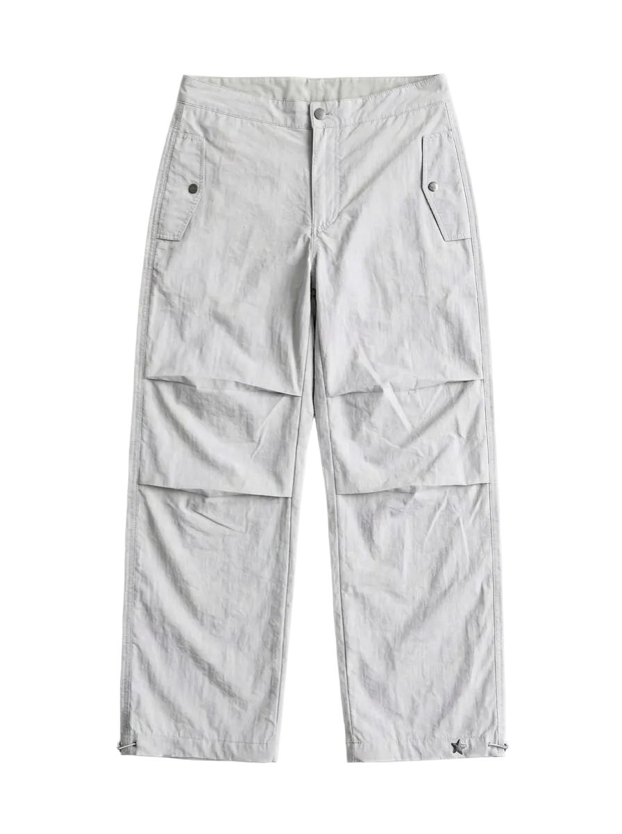 Urban Loose Parachute Pants - Light Gray