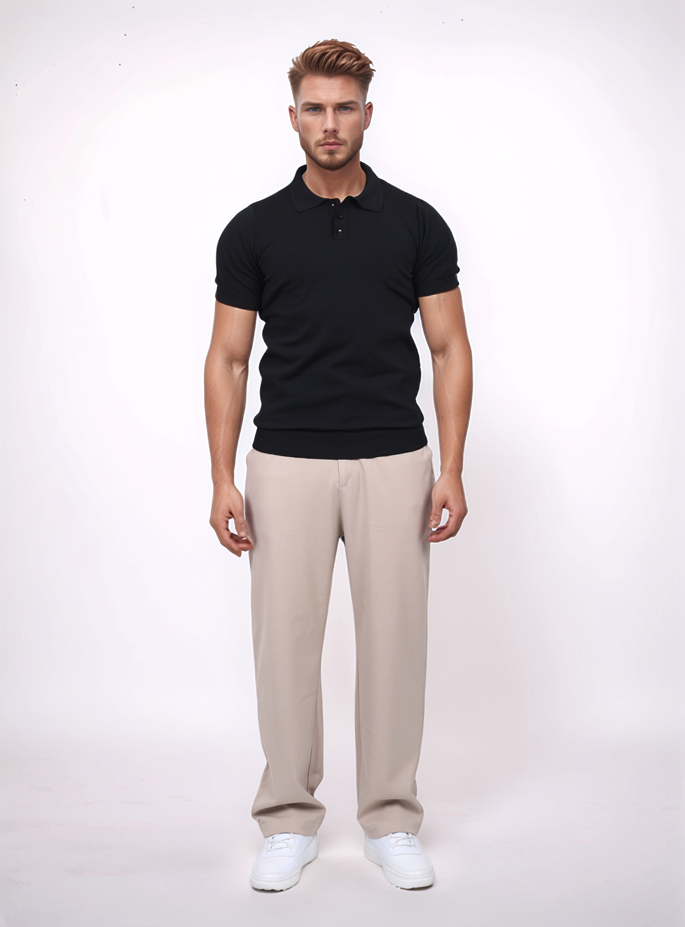 URBAN BASIC POLO SHIRT - BLACK