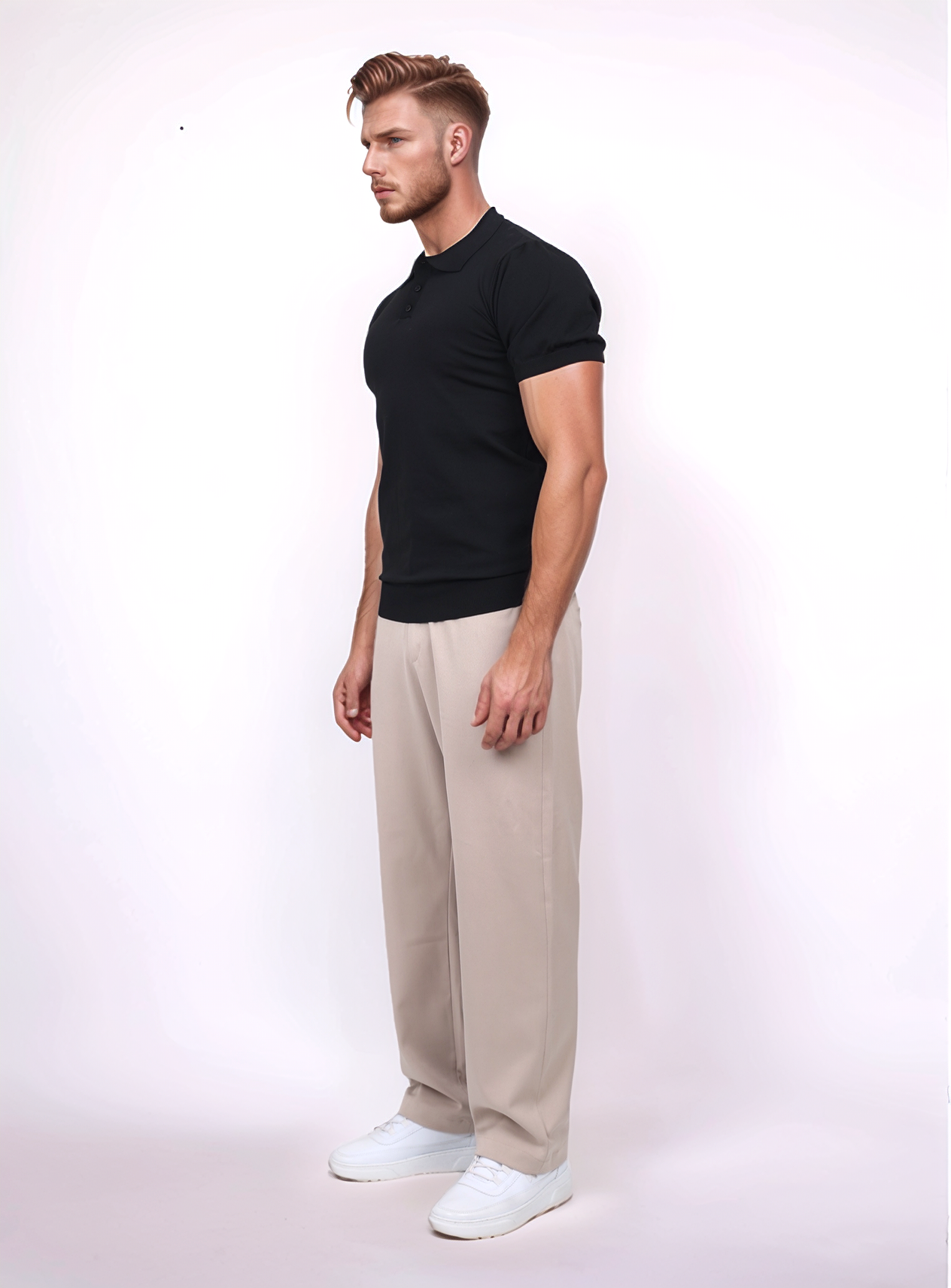 URBAN BASIC POLO SHIRT - BLACK