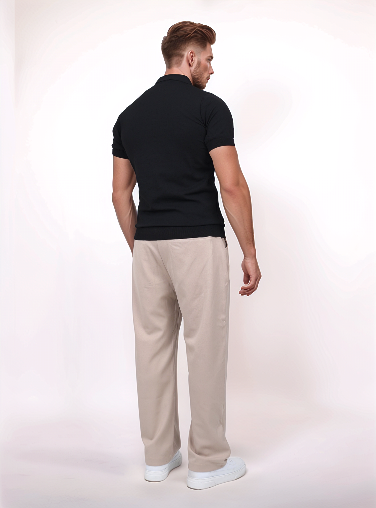 URBAN BASIC POLO SHIRT - BLACK