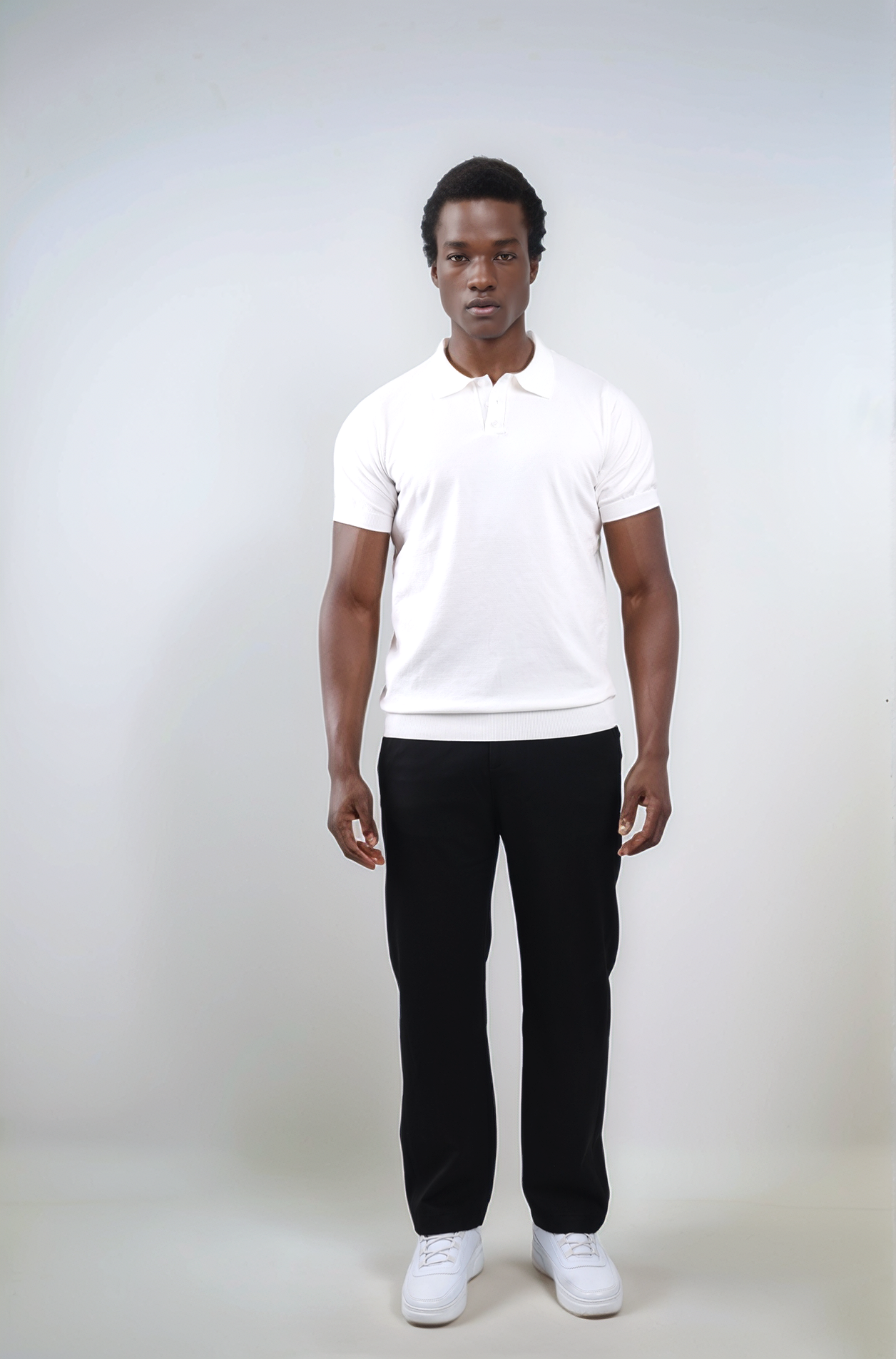 URBAN BASIC POLO SHIRT - WHITE