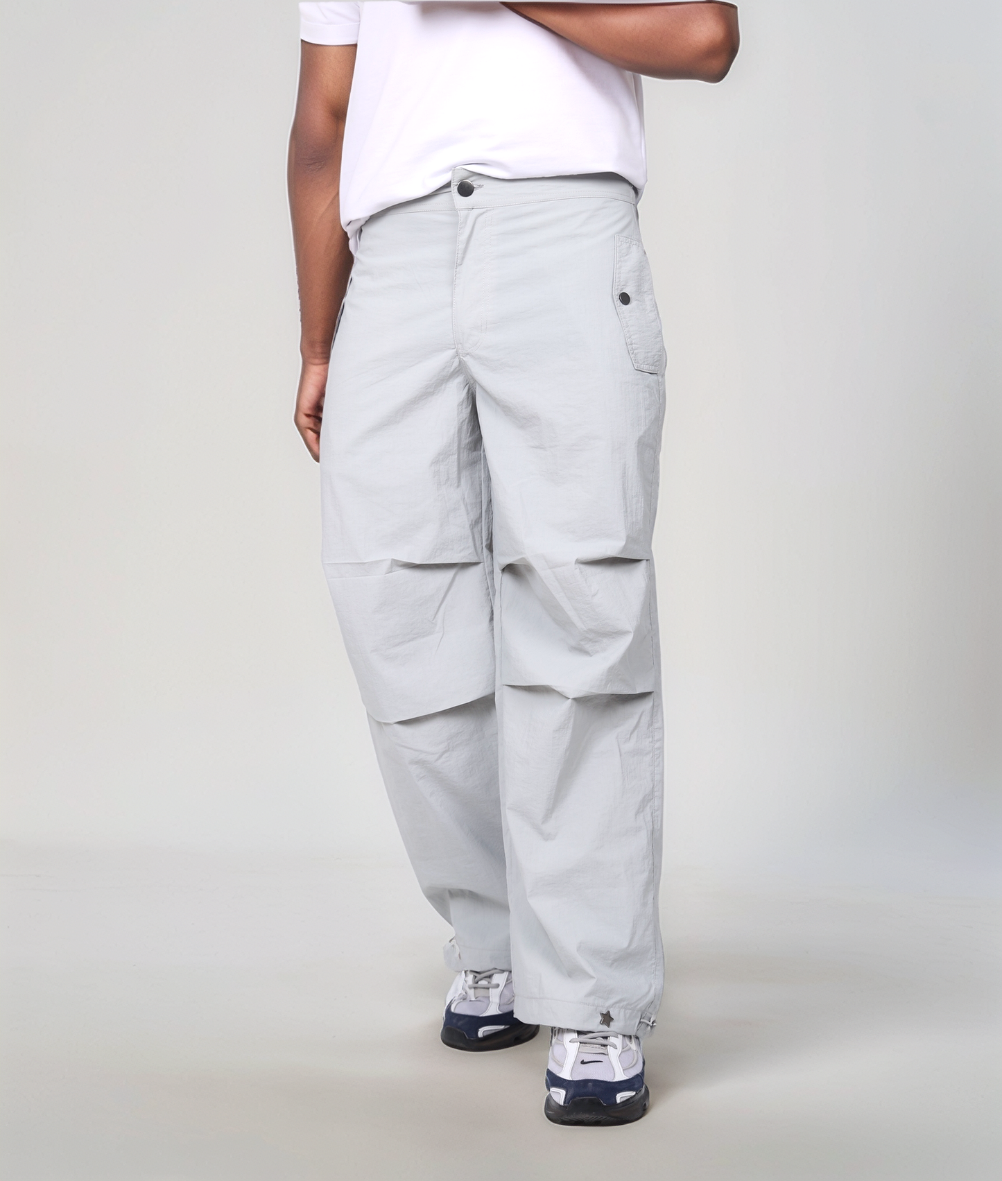 Urban Loose Parachute Pants - Light Gray