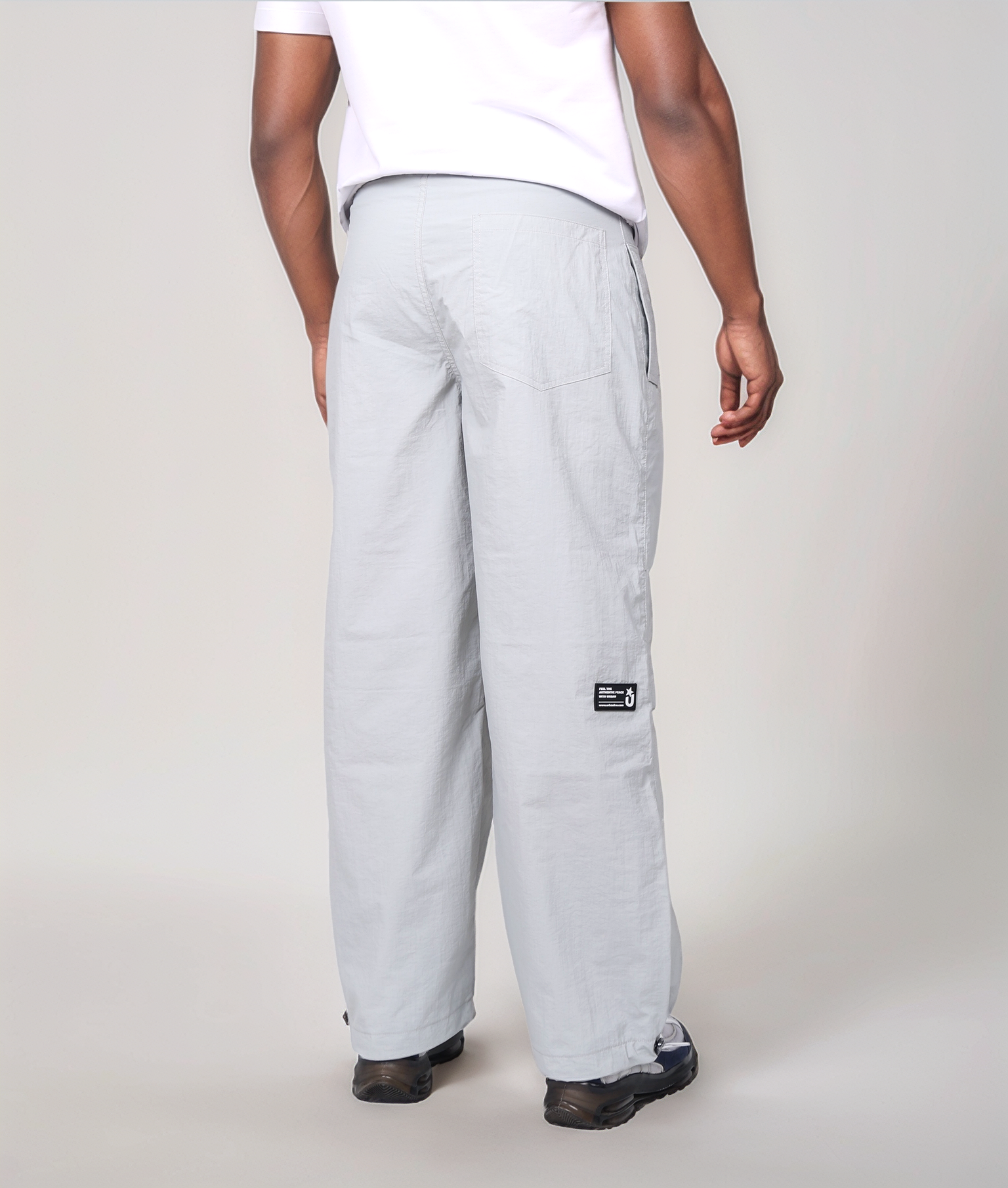 Urban Loose Parachute Pants - Light Gray