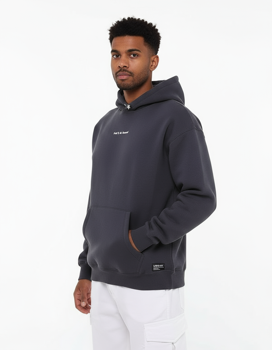 Proud To Be Kuwaiti Oversize Hoodie Gray