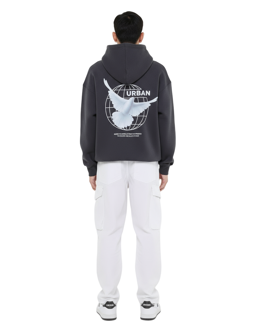 Proud To Be Kuwaiti Oversize Hoodie Gray