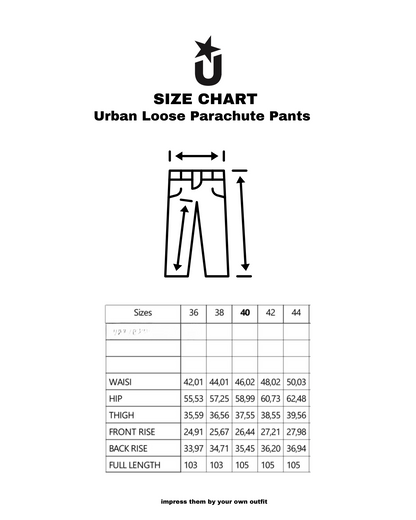 Urban Loose Parachute Pants - Light Gray