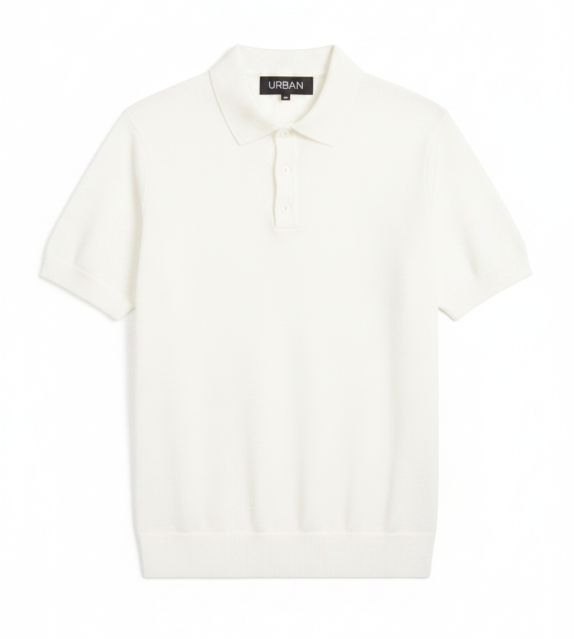 URBAN BASIC POLO SHIRT - WHITE