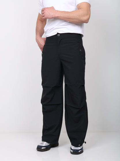 Urban Loose Parachute Pants - Black