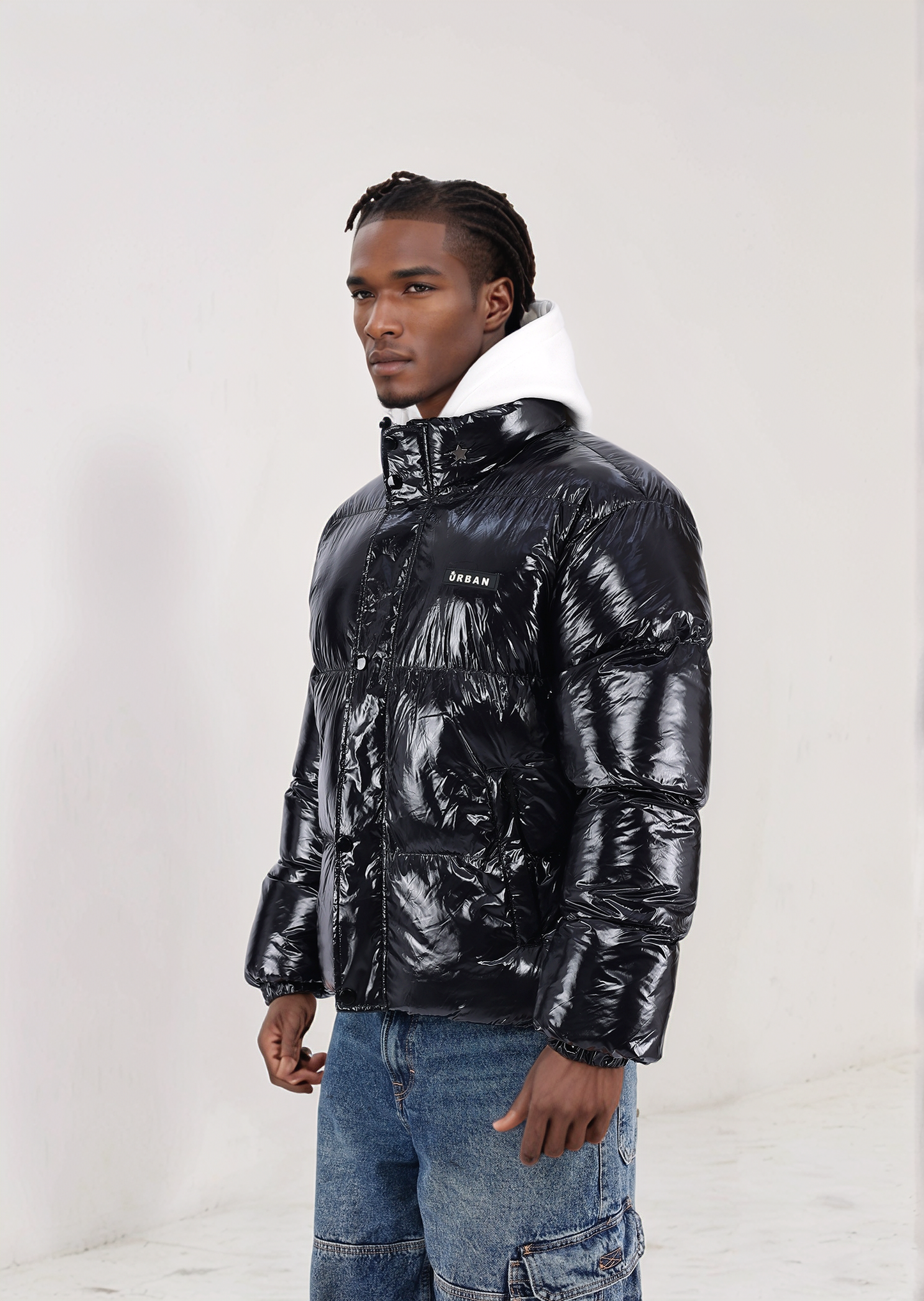 Shiny Black Puffer Jacket