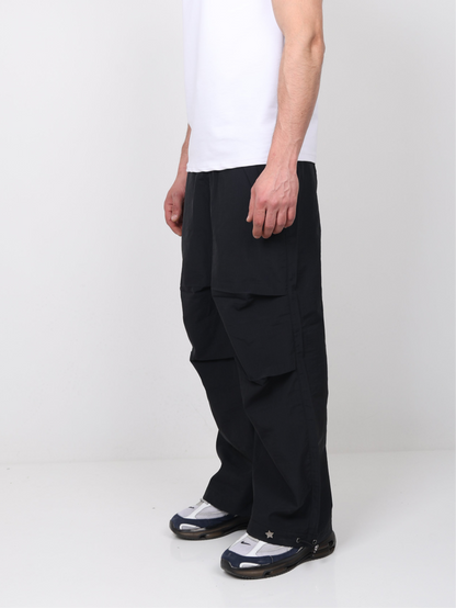 Urban Loose Parachute Pants - Black