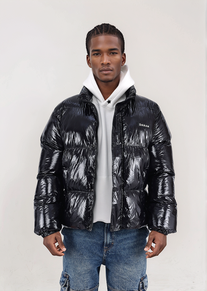 Shiny Black Puffer Jacket