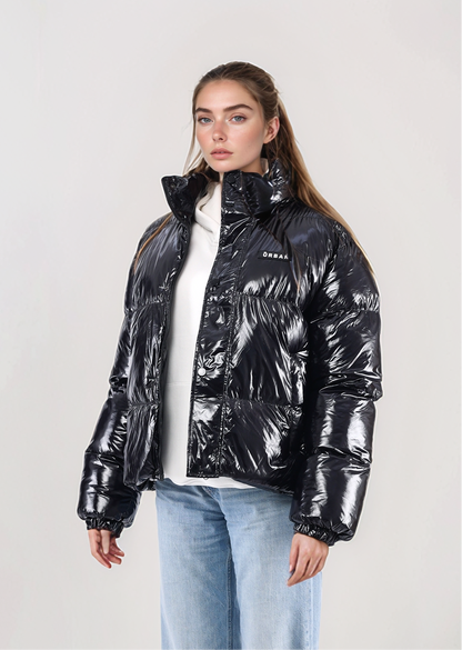 Shiny Black Puffer Jacket