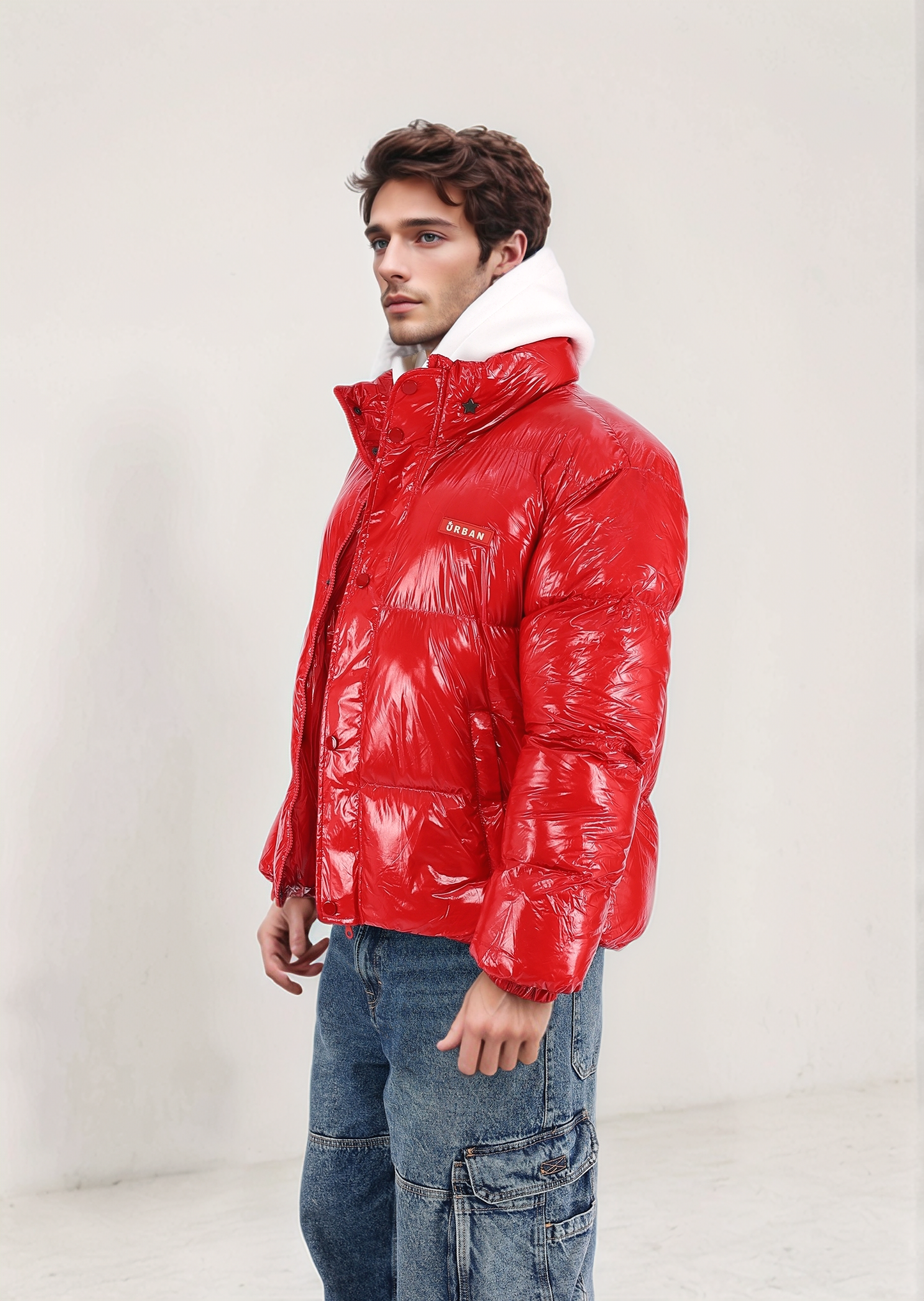 Shiny Red Puffer Jacket