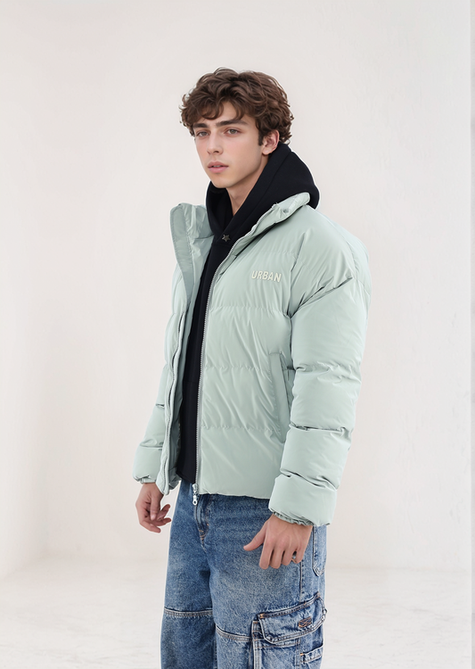 Pastel Green Puffer Jacket