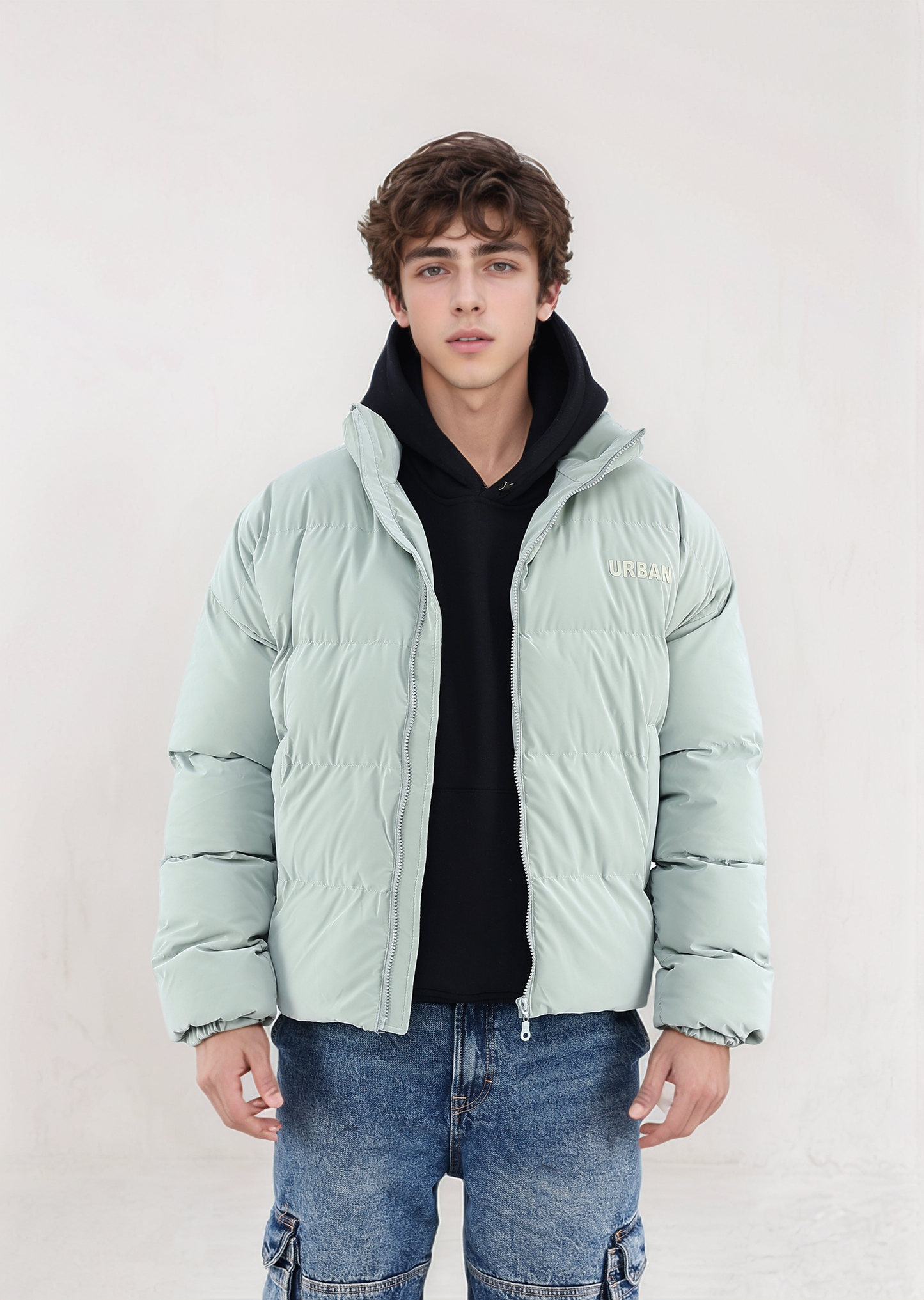 Pastel Green Puffer Jacket