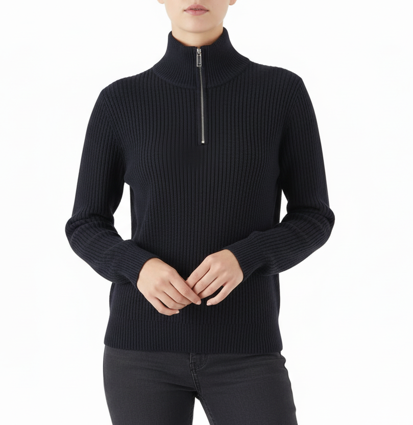 URBAN Cardigan Half Zipper - Navy