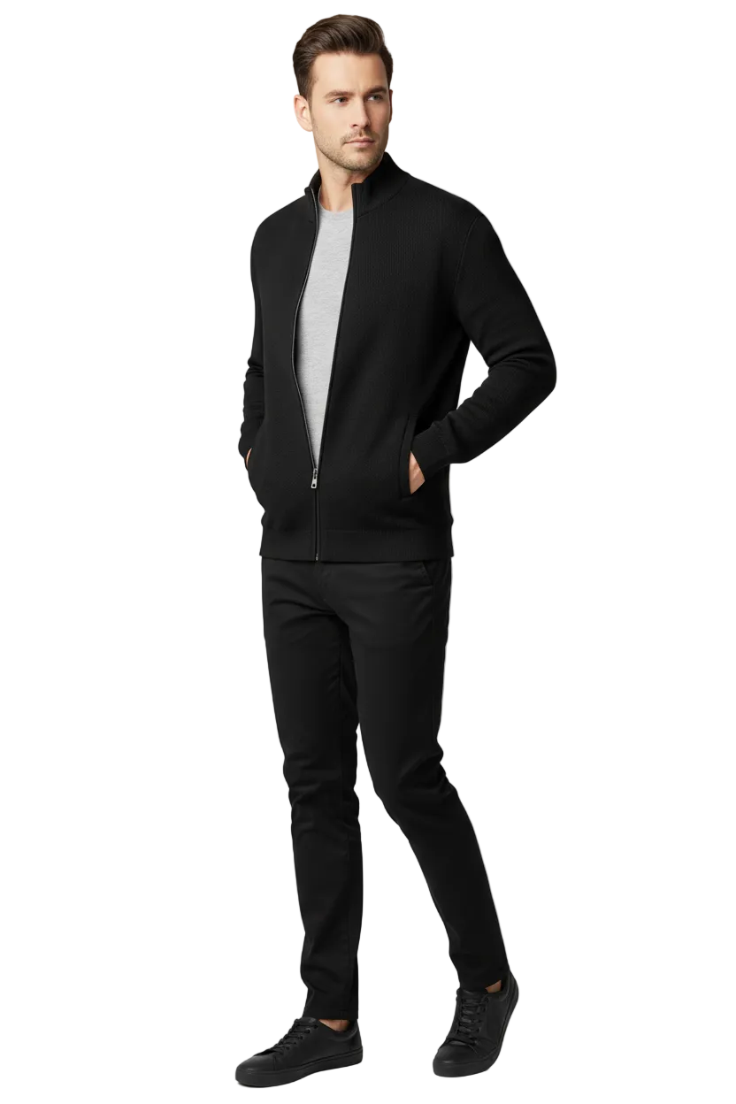 URBAN Cardigan Full Zipper - Black