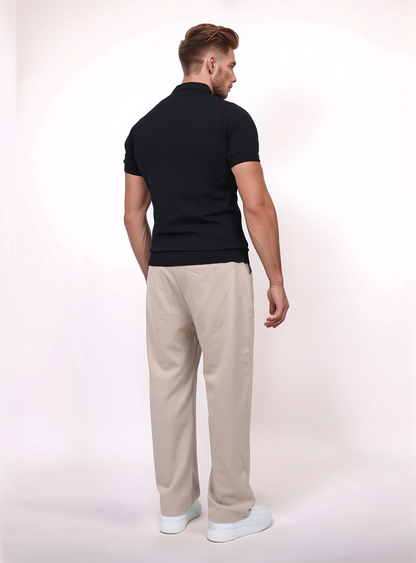 URBAN BASIC POLO SHIRT - BLACK