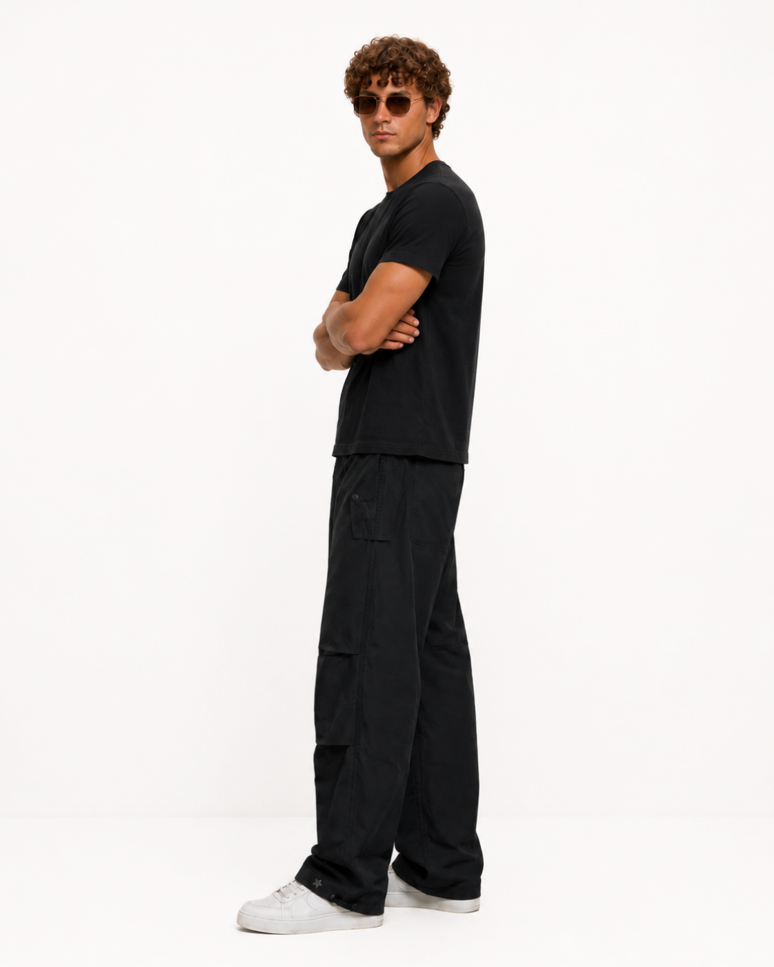 Urban Loose Parachute Pants - Black