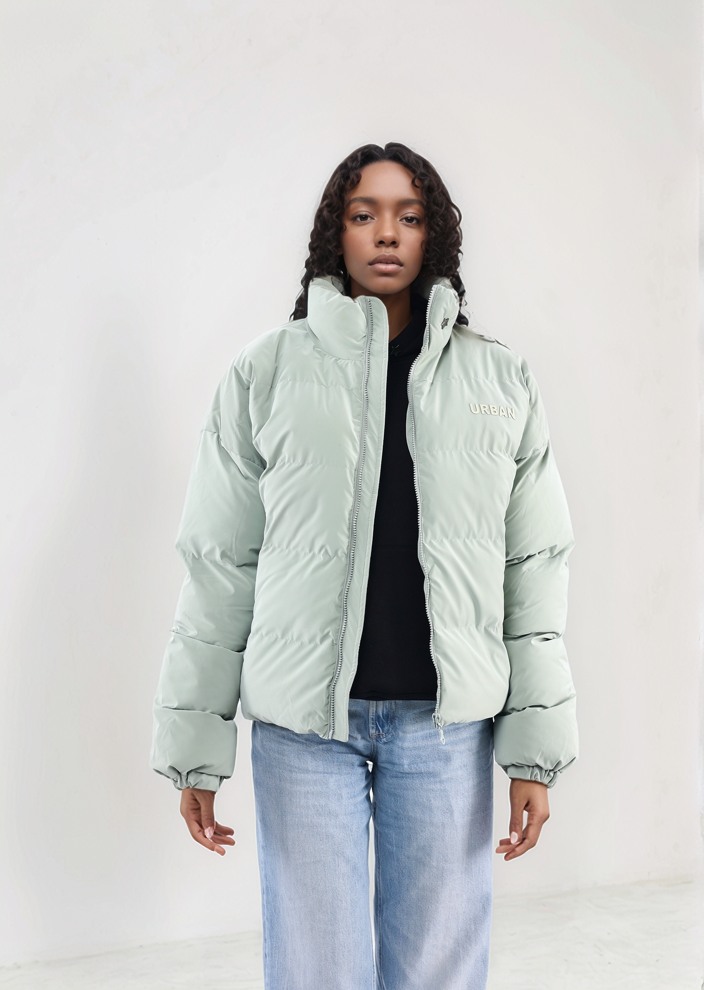 Pastel Green Puffer Jacket