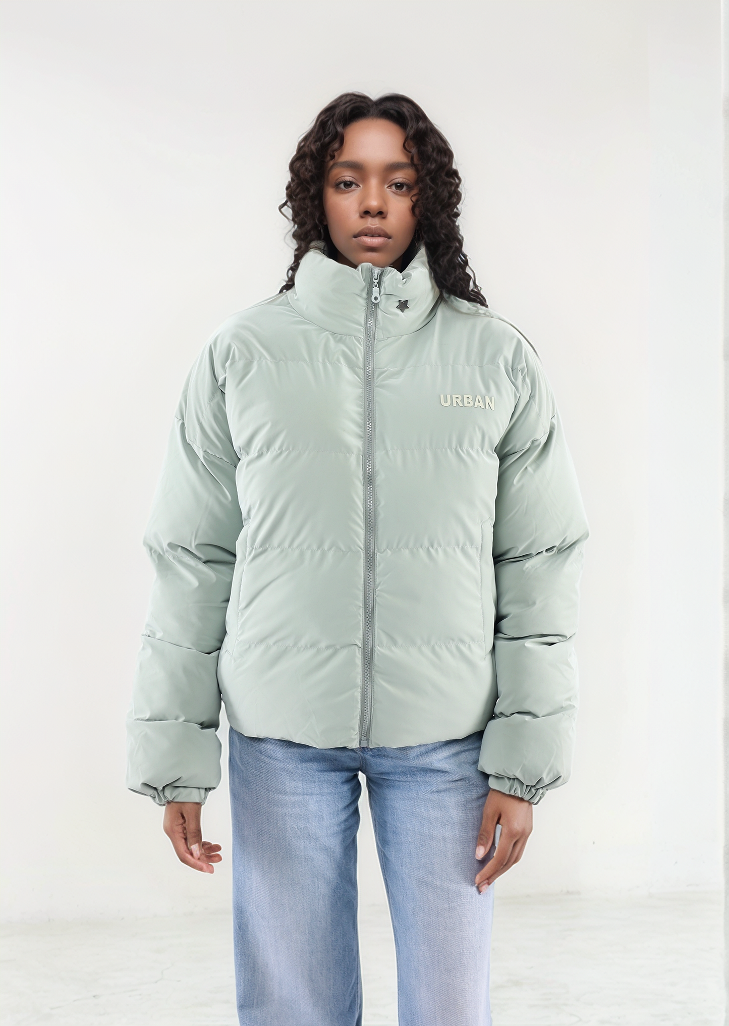 Pastel Green Puffer Jacket