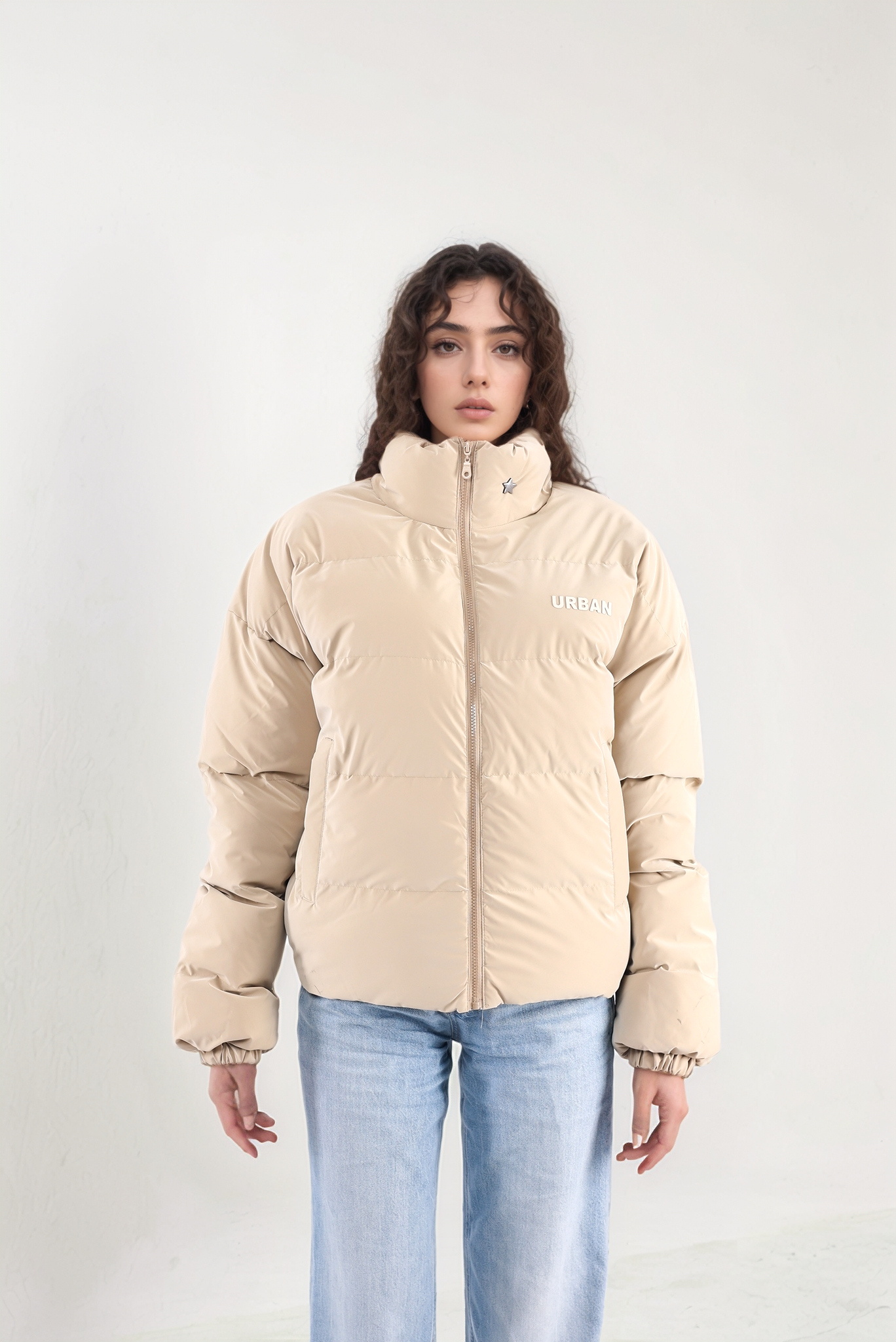 Beige Puffer Jacket