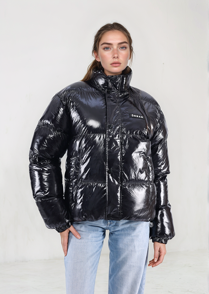 Shiny Black Puffer Jacket