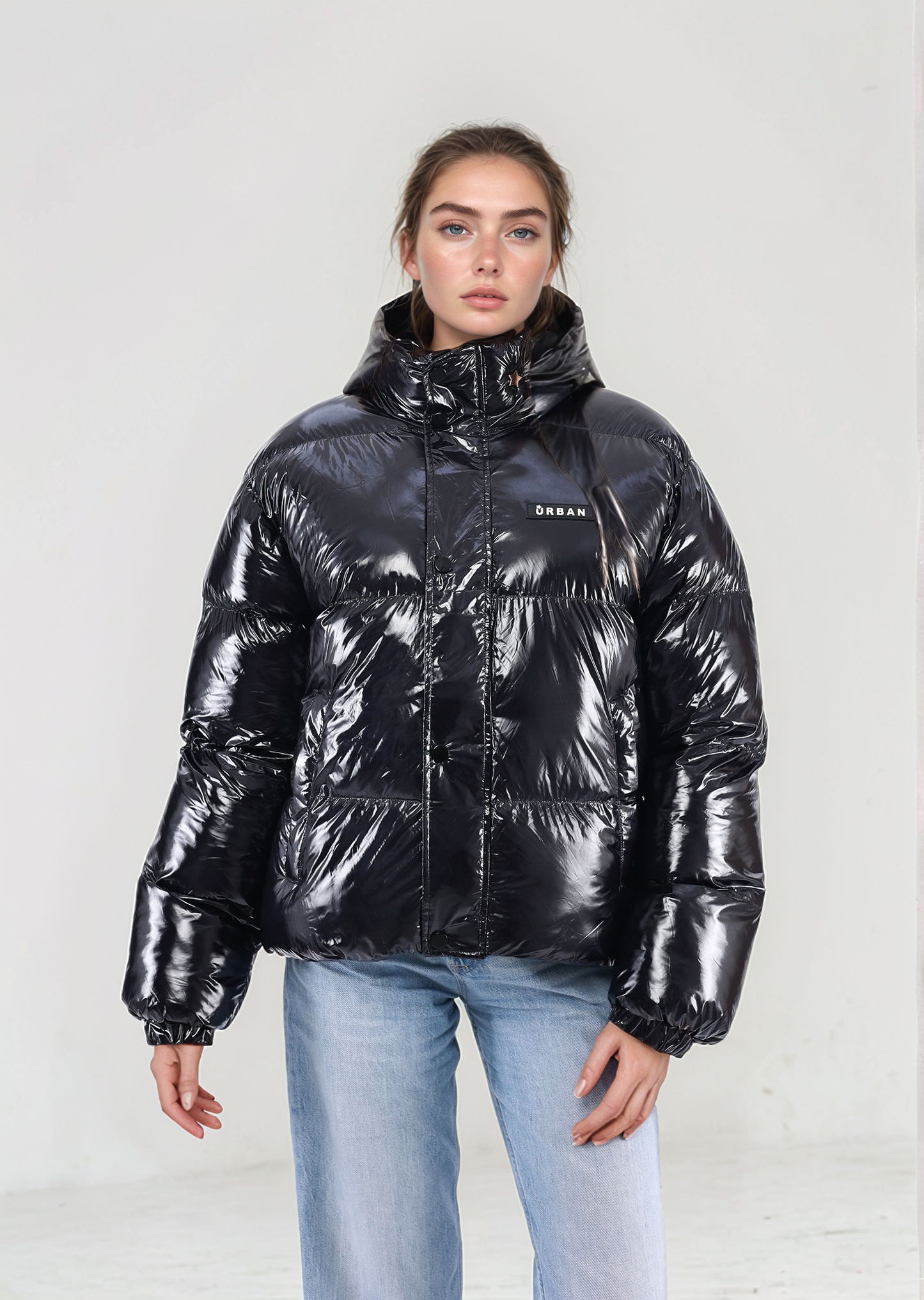 Shiny Black Puffer Jacket