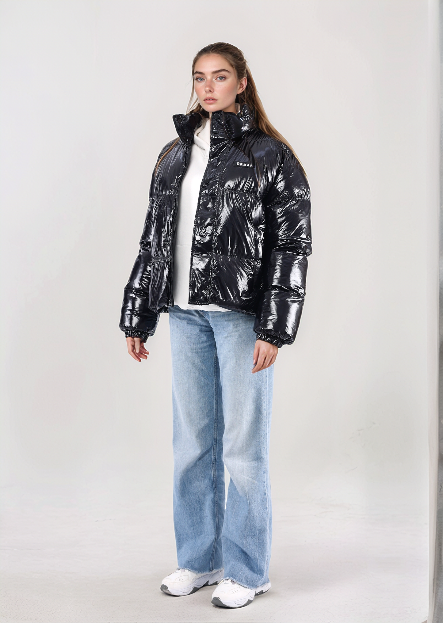 Shiny Black Puffer Jacket