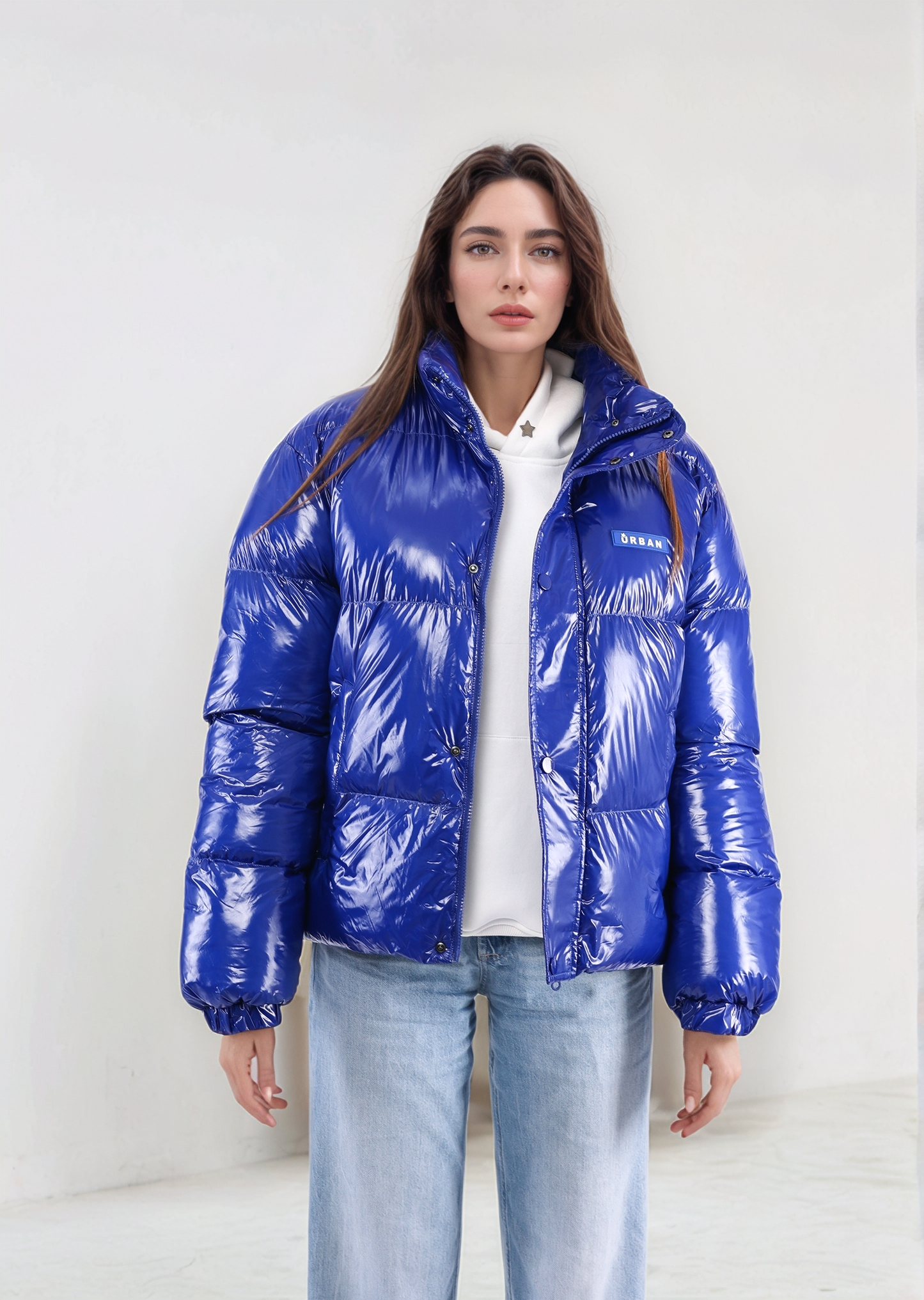 Shiny Blue Puffer Jacket