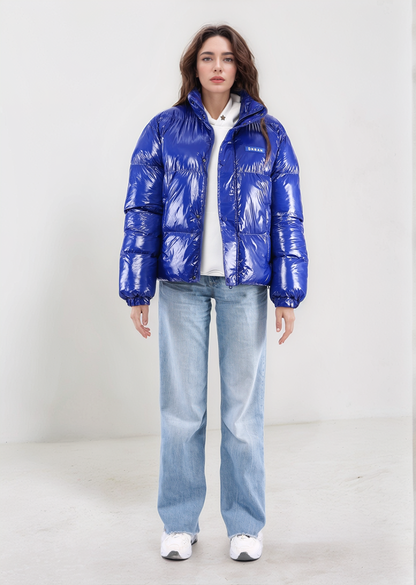 Shiny Blue Puffer Jacket