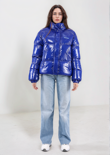 Shiny Blue Puffer Jacket