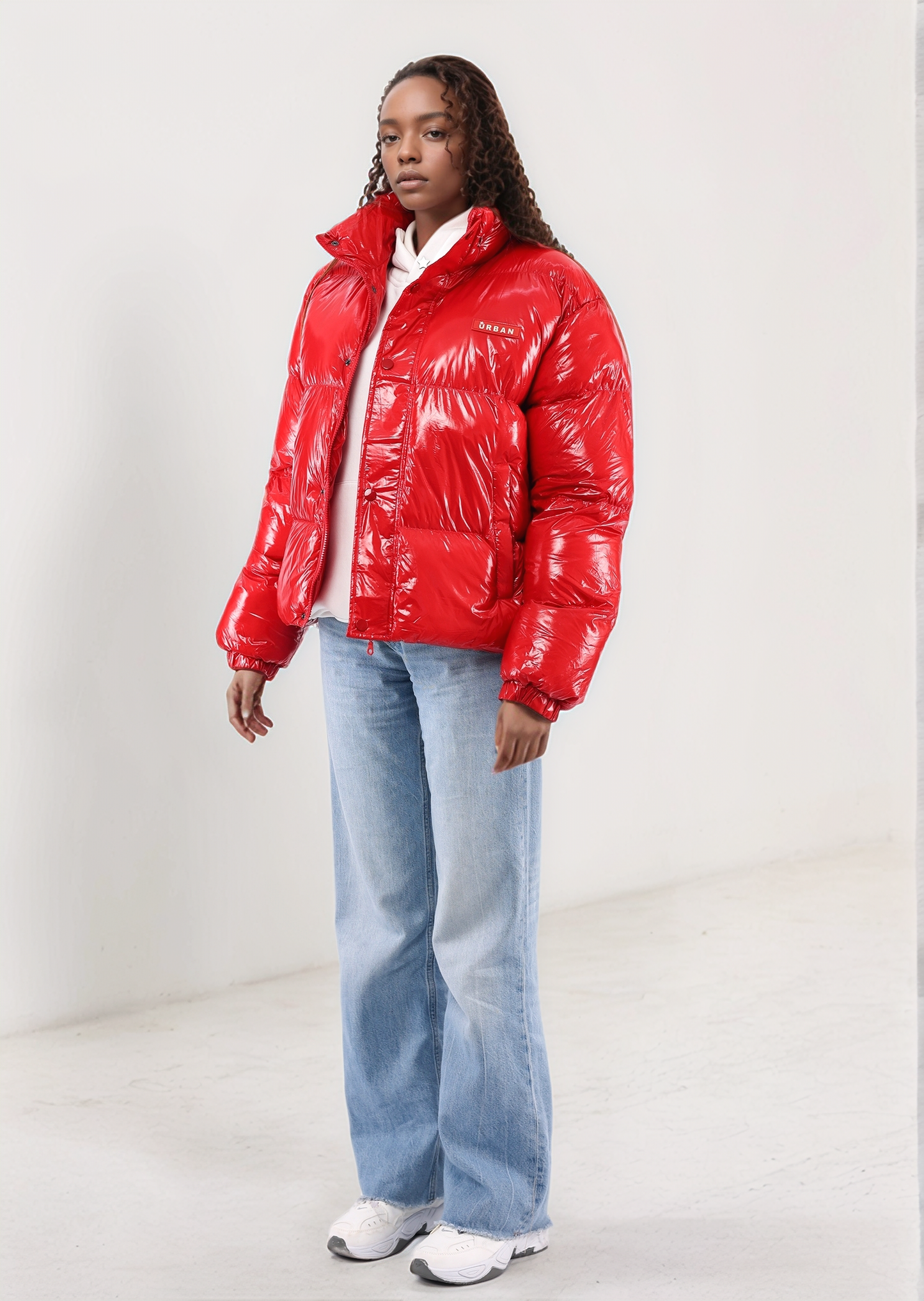 Shiny Red Puffer Jacket