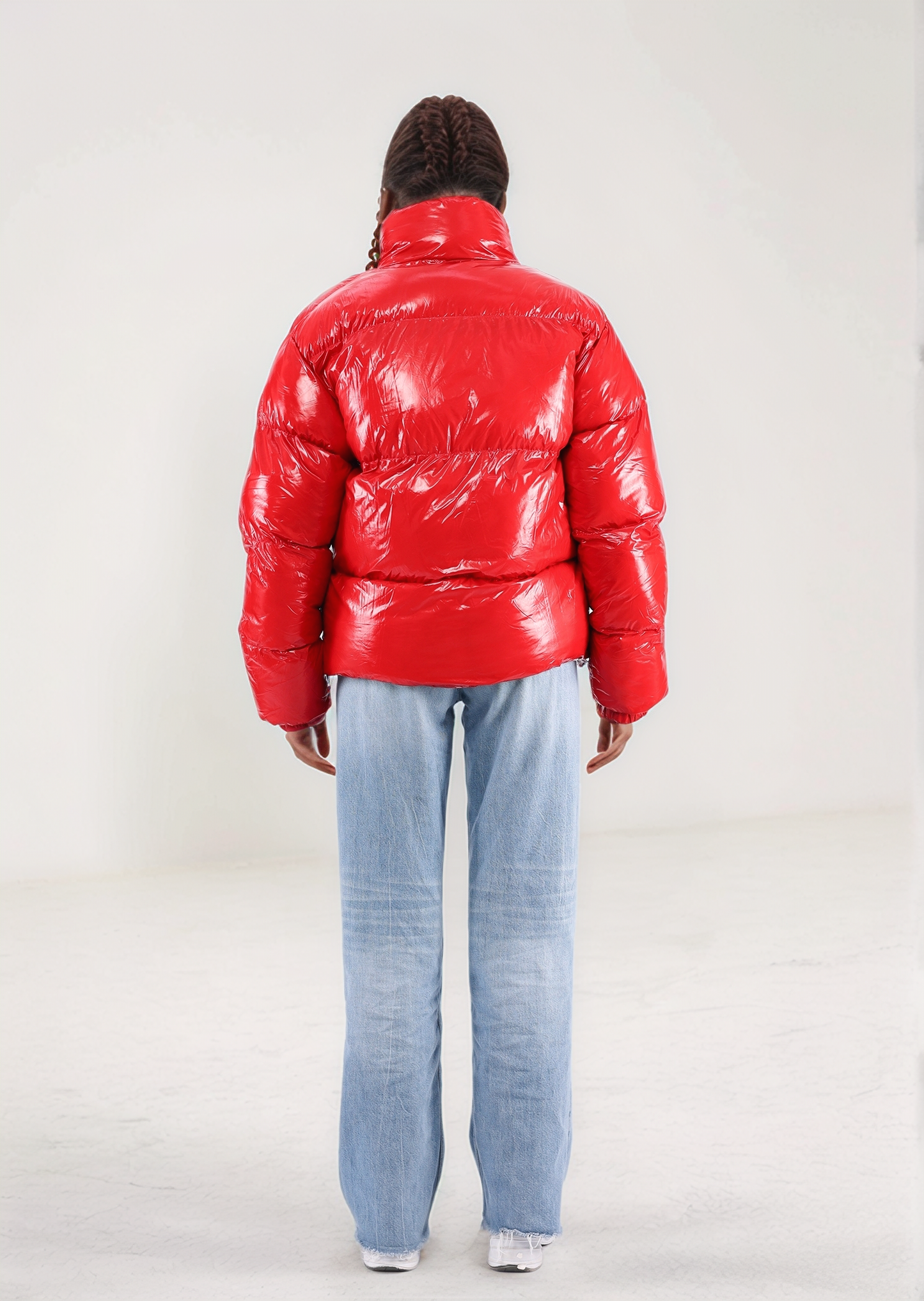 Shiny Red Puffer Jacket