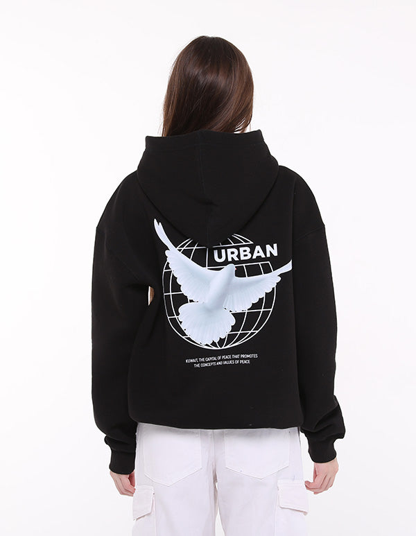 Proud To Be Kuwaiti Oversize Hoodie Black