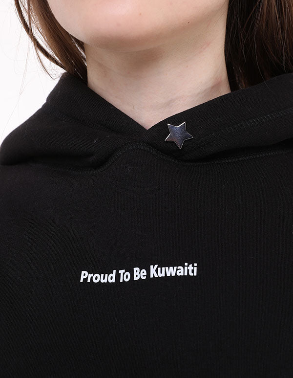 Proud To Be Kuwaiti Oversize Hoodie Black