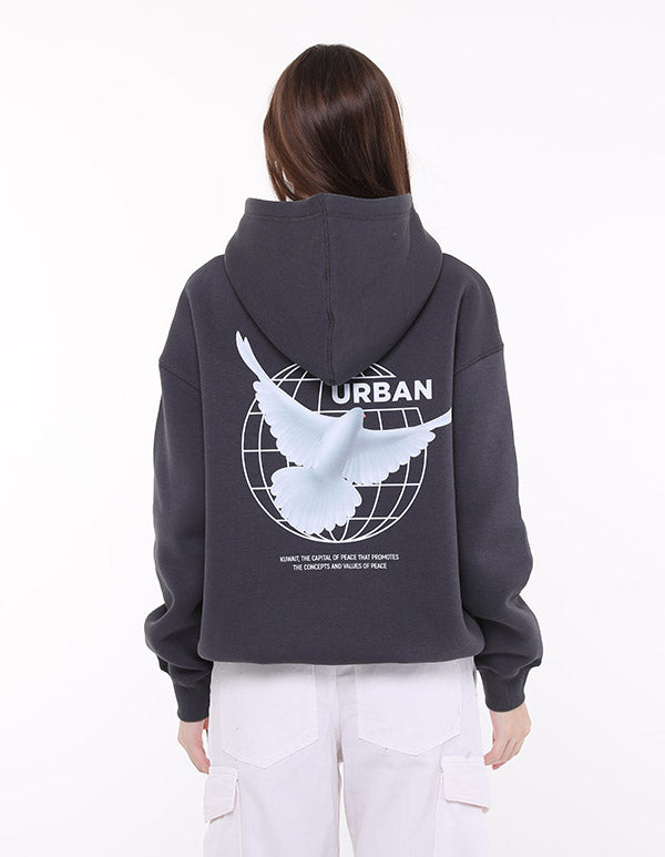 Proud To Be Kuwaiti Oversize Hoodie Gray