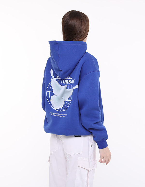 Proud To Be Kuwaiti Oversize Hoodie Blue